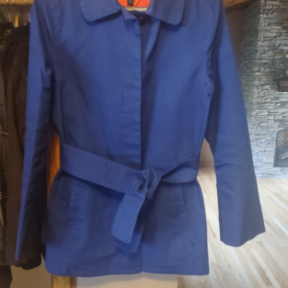 Faconnable Deep Blue Belted Trench Coat